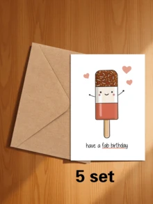 1/5pcs Happy Birthday Greeting Cards With Envelopes - A - View 16