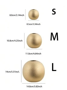 1个/3个金色球形花瓶，家居艺术花卉装饰，碎冰球形花瓶，温馨休闲装饰。家居艺术插花，餐桌/婚礼中心摆件，餐厅，办公室，金色客厅装饰，馈赠亲友佳品。 - 金色 - 查看 9