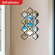 Bộ 3/6 gương trang trí bằng acrylic đen cổ điển, thích hợp cho phòng tắm, phòng khách và các không gian trang trí nhà cửa khác, gương treo tường khung nhựa cho hành lang và nhiều nơi khác. - A - Xem 13