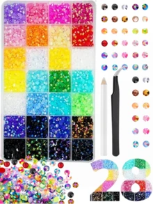 3mm Resin Rhinestones, Multi-Color Flat Bottom Diamond Art Decor, Diamond Art Craft For Nail Art, Makeup, Handmade Books - Multicolor - View 7