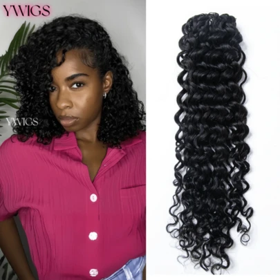 Y WIGS Tóc giả móc sợi tự nhiên, chưa qua xử lý, màu sắc tự nhiên, dài 16-20 inch, 60g, kiểu xoắn Tây Ban Nha, nút thắt kỳ diệu, mềm mại, chịu nhiệt, thích hợp cho lễ hội âm nhạc, đám cưới, sử dụng hàng ngày, tiệc tùng, Giáng sinh, Ngày của Mẹ và Ngày Valentine.