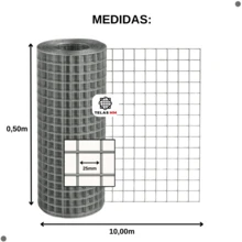 Telas MM Tela Soldada 25mm Multiuso Pets Jardim 10m X 0,50m 5 Rolos - A - Visão 2