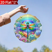 1pc Classic Metal Dragonfly Rotating Decor, 2D Flat Design, No Power Needed, No Feather, Suitable For Home Decor And Creative Gifts, Random Style - Multicolor - View 10