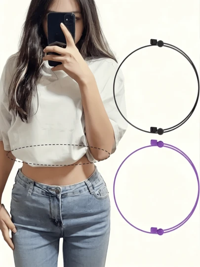 3pcs Adjustable Waist Belts - Single Buckle Closure, Elastic Shirt/Pants Waist Adjuster - Customizable Length For Ideal Fit - Suitable For Shirts, T-Shirts, Skirts - (Black/Quick Release) - Suitable For Casual And Formal Occasions