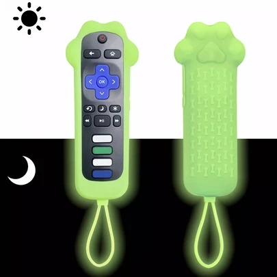 1 pezzo Custodia protettiva in silicone a forma di zampa di gatto per telecomando, Custodia antipolvere per telecomando, Custodia luminosa per telecomando con cordino, Durevole e antiurto, Adatta per telecomandi TV, telecomandi lettori, telecomandi vocali, Accessori pratici per la casa, Elementi essenziali per la casa