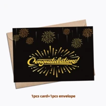 1/6-Pack Elegant Class Of 2024 Graduation Cards Set - Black & Gold Glitter "Tassel Was Worth The Hassle" & Congratulations Designs - Assorted Graduation Thank You Notes With Envelopes For Graduates - View 4