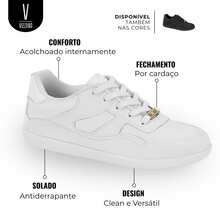 Tênis Feminino Vizzano Casual Desportivo De Amarrar - Street - Branco - Visão 5