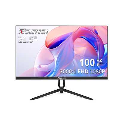 Reletech 21.5" 100Hz Gaming Monitor, Full HD 1080P VA Panel, 100% SRGB, 3000:1 Contrast, HD & VGA Ports, 75x75mm VESA Mount (R21 Luma)