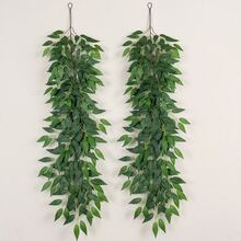 1pc Realistic Artificial Date Palm Hanging Willow Vine - Fake Green Leaf Garland With Willow Leaves - Indoor/Outdoor Wall Decor, Suitable For Weddings, Beach Parties, Gardens, Patios, Boho Home Decor, Wedding Decorations, Christmas, Thanksgiving, Halloween, Housewarming, New Year And Other Holiday Greenery - Multicolor - View 10