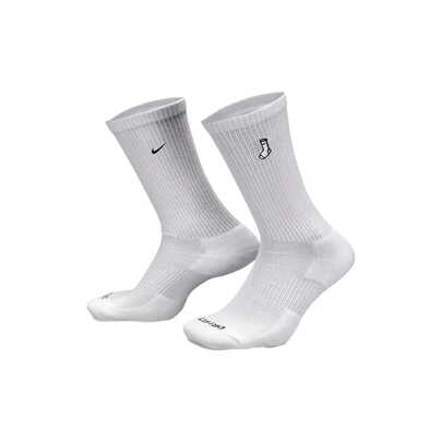  Vớ thể thao cao cổ, dài đến giữa bắp chân, in logo Nike, dành cho cả nam và nữ, bộ 3 đôi, màu trắng.