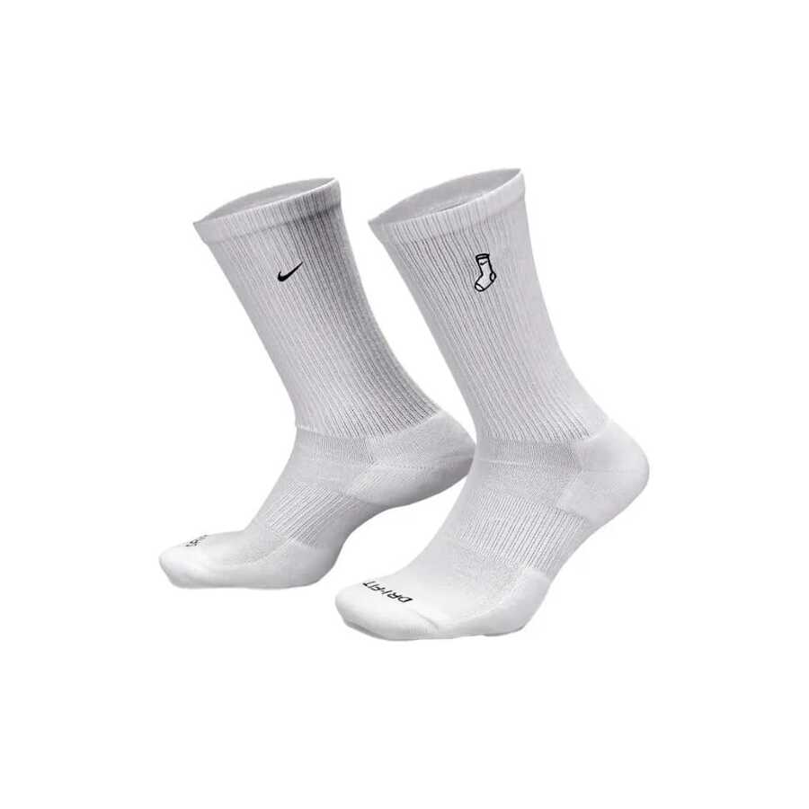 Nike logo運動高筒襪訓練健身中筒襪 通用 男女同款 組合裝（3件裝） 白色 - 中筒襪 - 查看 1