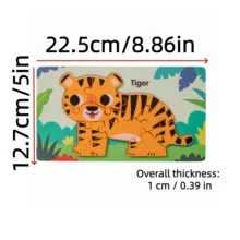 3D Wooden Animal Puzzle, Early Education Cognitive Toy Model, Assembly Toy For Children 3-6 Years Old, Gifts For Boys And Girls - Multicolor - View 4