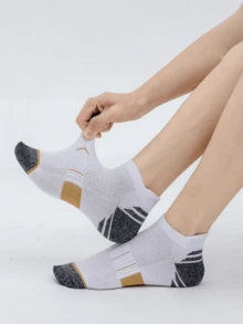 3 Pairs Men's Sports Ankle Socks, Low-Cut Athletic Socks With Reinforced Heel & Toe, Suitable For Running, Gym Workout & Training, Available In Multi-Pack & Multiple Colors - Multicolor - View 3