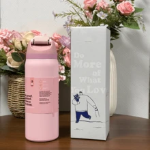 NEW Water Bottle 24oz 32oz,Multiple Colors Are Available,With Straw,Cold And Hot Water Can Be Insulated, Can Make Coffee, Frozen Drinks, Beautiful Appearance, Exquisite Workmanship, Suitable For Camping, Work, Indoor Use. - Nhiều màu - Xem 7