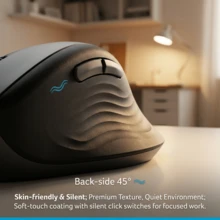 Acer OMR217 Ergonomic Wireless Bluetooth Vertical Mouse, Tri-Mode Vertical Grip Mouse, Hand-Protecting Mouse, Anti-Mouse Hand, Quiet Office Use - View 5