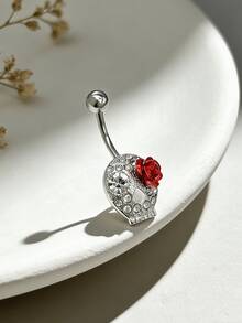 1 chiếc khuyên rốn hình đầu lâu hoa hồng phong cách punk, thích hợp để đeo hàng ngày, dự tiệc, đi biển hoặc mặc trong kỳ nghỉ. - hộp sọ - Xem 2