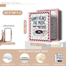 1 buc decor de perete cu font muzical retro roz, imprimare de înregistrare, stimularea dopaminei, imprimare poster cu text, cadou pentru iubitorii de muzică, potrivit pentru decorul casei, decorul camerei, decorul dormitorului, decorul camerei de zi, decorul băii, decorul peretelui, artă murală opțională cu ramă. - A - Vizualizare 15