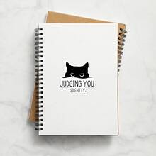 1 pieza Pegatina divertida, Pegatina de gato negro con texto en inglés, Decoración inspiradora y grafiti interesante, Adecuada para portátil, botella de agua y cuaderno - Multicolor - Ver 7