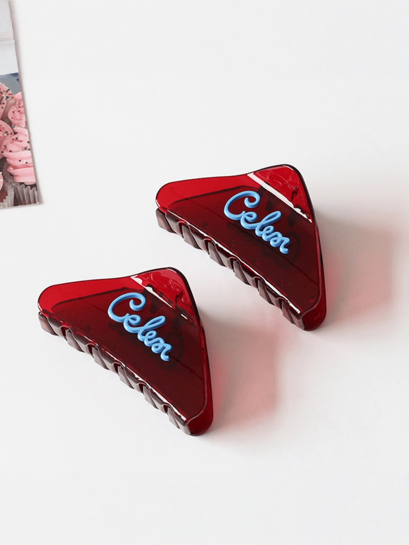 1pc French Transparent Letter Triangle Hair Claw Clip, Suitable For Women With Fine Hair - Multicolor - View 1