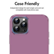 CASECOPS 3件組 9H 鋼化玻璃金屬環相機鏡頭保護蓋 - 相容 iPhone 17/17 E/17Air/17pro/17promax/16/16pro/16plus/16promax/16 14 Pro (6.1 吋) 與 14 Pro Max (6.7 吋)，具備防刮 HD 全覆蓋與金屬環最大化保護 - 黑色 - 3件 - 查看 4