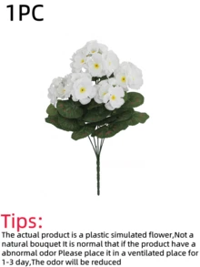 Nejlue Artificial Flowers/Plants1111 Home & Living 1/2/4株仿真满天星灌木 - 花朵栩栩如生，绿叶逼真，采用抗紫外线丝绸材质，逼真仿真植物，适用于户外装饰、前门、门廊、阳台、庭院、室内家居。 - 彩色 - 查看 7