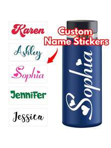 Customized Letter Labels, Personalized Name Stickers Suitable For Glass Bottles And Boxes, Wedding Decoration Ball Font Customized Name And Text, Personalized Vinyl Labels, Wedding Vinyl Stickers, Wedding Identity Stickers - Multicolor - View 1