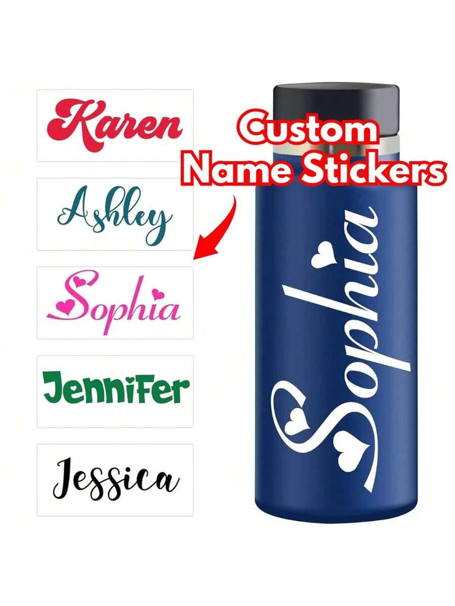 Customized Letter Labels, Personalized Name Stickers Suitable For Glass Bottles And Boxes, Wedding Decoration Ball Font Customized Name And Text, Personalized Vinyl Labels, Wedding Vinyl Stickers, Wedding Identity Stickers - Multicolor - View 1