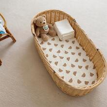 Infant Cradle Fitted Sheet, Double-Layer Gauze Cradle Mattress Cover, Removable & Washable - Multicolor - View 2