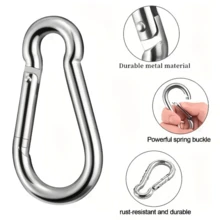 6 kẹp lò xo bằng thép không gỉ 304 bền chắc, móc kẹp lò xo kim loại 2,38 inch, kẹp chắc chắn. - nhiều màu - Xem 7