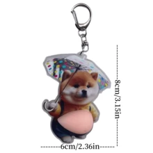 3D Sticker 1pc/2pcs 3D Pug Sleeping Keychain, Multifunctional Clip Decoration Accessory - Champagne - View 2