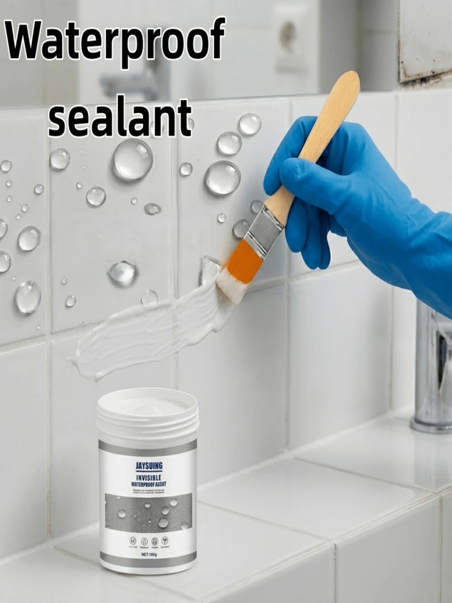JAYSUING Keo chống thấm vô hình Klinn 300g kèm cọ - Lớp phủ sửa chữa rò rỉ trong suốt cho phòng tắm, nhà bếp và mái nhà | Keo chống rò rỉ không cần phá dỡ | Chất sửa chữa rò rỉ nước trong nhà