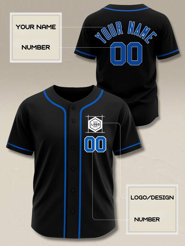 Customizable Men's Baseball Jersey Red V-Neck Embroidered Name & Number - Loose Fit Button Shirt, Suitable For Outdoor Sports, Casual Wear, Sports Teams