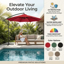 Elegante toldo de repuesto para sombrilla de patio de poliéster - Protección solar, a prueba de lluvia, diseño plegable para jardín exterior - negro - Ver 4