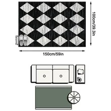 1 pieza Alfombra/Alfombra/Alfombra de área/Felpudo, Estilo Vintage Nórdico Minimalista de Lujo - Patrón de Diamante Geométrico Negro y Blanco Patchwork, Adecuado para Exteriores, Entrada, Balcón, Pasillo, Patio, Sala de Estar, Alfombra Suave Lavable a Máquina para Todas las Estaciones, Decoración del Hogar - Multicolor - Ver 20