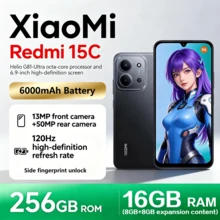 Xiaomi هاتف ذكي شاومي 15C بشاشة 6.9 بوصة FHD+ بتردد 120 هرتز وبطارية 6000 ميلي أمبير وكاميرا 50 ميجا بكسل، ذاكرة وصول عشوائي 16 جيجابايت (قابلة للتوسيع 8+8) وذاكرة تخزين 256 جيجابايت، معالج ثماني النواة - الأزرق - مشاهدة 12