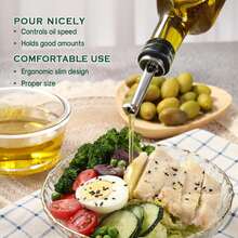 17oz Green Glass Oil Dispenser 2-Pack, Clear Olive Oil Bottle For Kitche - View 8