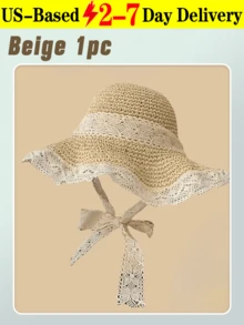 Gorgeous Sun Hat Featuring Windproof Lace Chin Strap And Scalloped Edge Lightweight Straw Hat For  Girls Romantic Beach Hats Perfect For Honeymoon Resort Poolside Lounging Fisherman Hat Cruise Essentials Vacation Essentials Beach Accessories For Women Beach Essentials Travel Essentials For Women - 彩色 - 查看 12