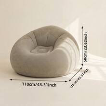 Large Slouchy Sofa Chair, Inflatable Bean Bag Sofa, Foldable Portable Lounger: Corduroy Fabric - Durable PVC Material - Foldable & Portable - No Assembly Required - Weight Capacity 220 Lbs - Size: 45"X45"X31", Soft & Comfortable Bean Bag Sofa, Suitable For Living Room, Bedroom, Reading Room, Balcony, Outdoor Camping, Easy To Store And Carry, Leisure & Entertainment, Dorm, Backrest Chair - Multicolor - View 23