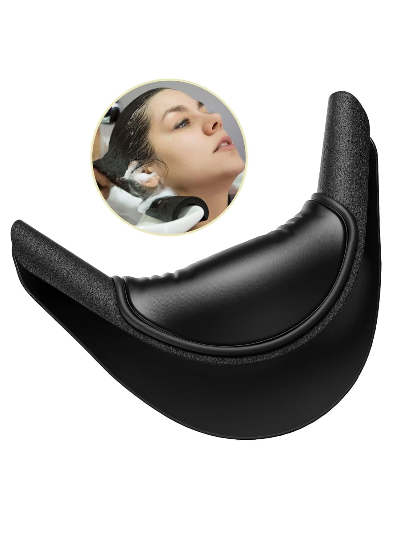 Gối kê cổ cho bồn gội đầu salon, gối kê cổ chuyên nghiệp cho bồn gội đầu, đệm kê cổ bằng silicon cho bồn rửa mặt, khay gội đầu, bồn rửa gia đình. - màu đen - Xem 1