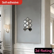 Bộ 3/6 gương trang trí bằng acrylic đen cổ điển, thích hợp cho phòng tắm, phòng khách và các không gian trang trí nhà cửa khác, gương treo tường khung nhựa cho hành lang và nhiều nơi khác. - A - Xem 6