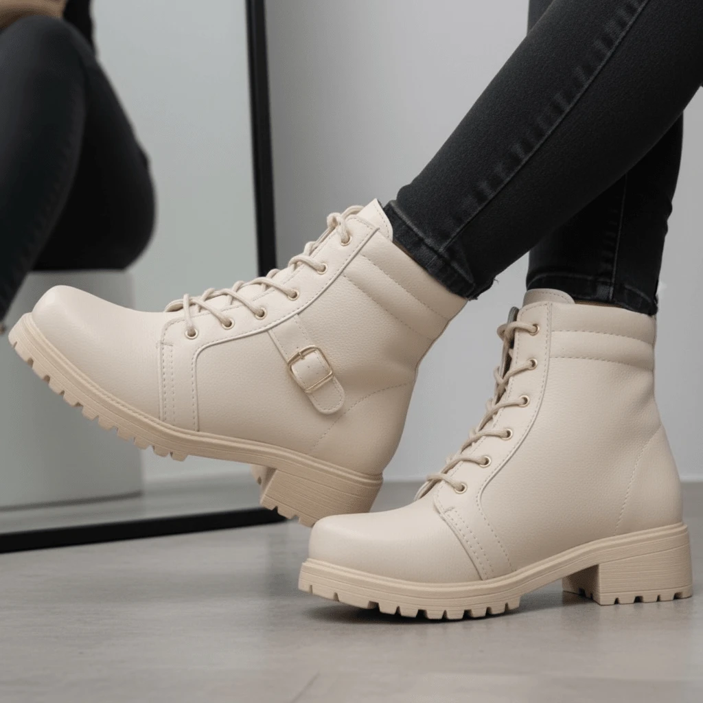 Women's Virginia Ankle Boots Low-Cut Boot Launch Fall Winter 2025 - 米色 - 查看 1