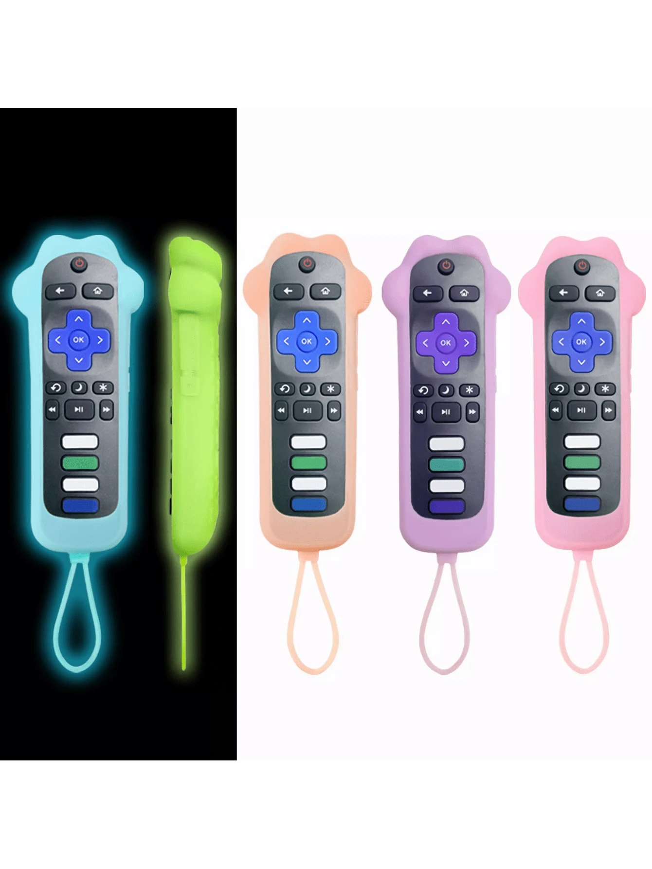 1 chiếc ốp bảo vệ điều khiển từ xa bằng silicon hình móng mèo dễ thương, chống bụi, phát sáng trong bóng tối, có dây đeo, bền chắc, chống rơi vỡ, phù hợp với điều khiển TV, máy nghe nhạc, điều khiển giọng nói, vật dụng thiết thực trong gia đình. - Nhiều màu - Xem 1