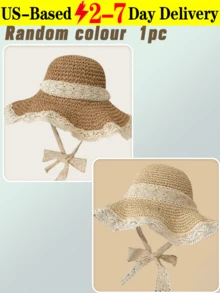 Gorgeous Sun Hat Featuring Windproof Lace Chin Strap And Scalloped Edge Lightweight Straw Hat For  Girls Romantic Beach Hats Perfect For Honeymoon Resort Poolside Lounging Fisherman Hat Cruise Essentials Vacation Essentials Beach Accessories For Women Beach Essentials Travel Essentials For Women - 彩色 - 查看 14