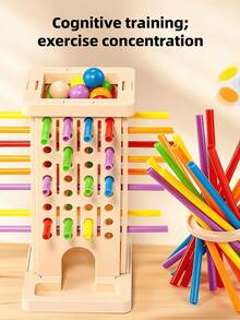 Juego de varilla extraíble 3 en 1 con 3 formas de jugar, desarrolla el reconocimiento de colores y la destreza manual, juego de mesa interactivo y educativo, juguete de interacción padres-hijos para entrenar la concentración y el pensamiento lógico, adecuado para niños y niñas de 3+ años, regalo para vacaciones, cumpleaños, festival, regreso a la escuela y Halloween - Multicolor - Ver 9