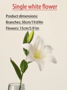 Artificial Lily Flower Decor, Living Room Decoration, Fake Flower, Wedding Floral Arrangement, Photography Prop - Multicolor - View 18