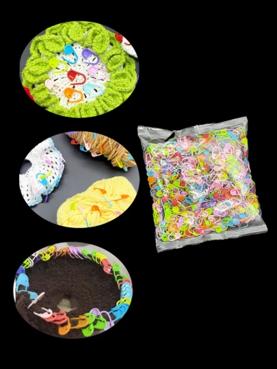 1000pcs/Pack Comma Markers, Large Capacity Bulk Pack (Random Color), Satisfy Long-Term Handcraft Use, Macaron Multi-Color Mixed, Can Mark Sections Of Knitting Process, Clear And Identifiable, Anti-Slip Design, Secure Locking