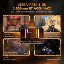 ATTACK SHARK R68HE 60% Wired Fast Trigger 8K RGB Mechanical Gaming Keyboard, 0.005mm Precision, 0.08ms Latency, 256K Scan Rate, Hall Effect Magnetic Switches, Carbon Fiber + CNC Aluminum Alloy Material, Suitable For PC FPS Games - View 8