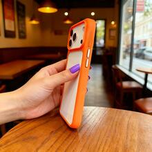 Orange-Frame Transparent Phone Case, Minimalist Drop-Resistant Full-Coverage Protective Case, Stylish Design, Compatible With Apple 17, 17 Pro, 17 Pro Max, 16, 16 Pro, 16 Plus, 16 Pro Max, 15 Pro, 15 Pro Max. - Orange - View 11