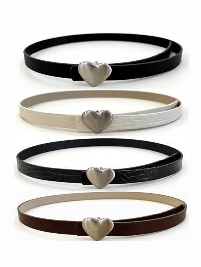 1条女士时尚INS心形扣腰带，新款时尚可爱细腰带，适合连衣裙、西装、休闲、户外、派对、音乐节等场合。