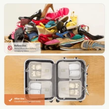 1pc Travel Shoe Bag, Travel Shoe Bag For Packing, Portable Travel Shoe Storage Bag, Travel And Daily Use Shoe Storage Bag, Travel Suitcase Shoe Organizer - Multicolor - View 9